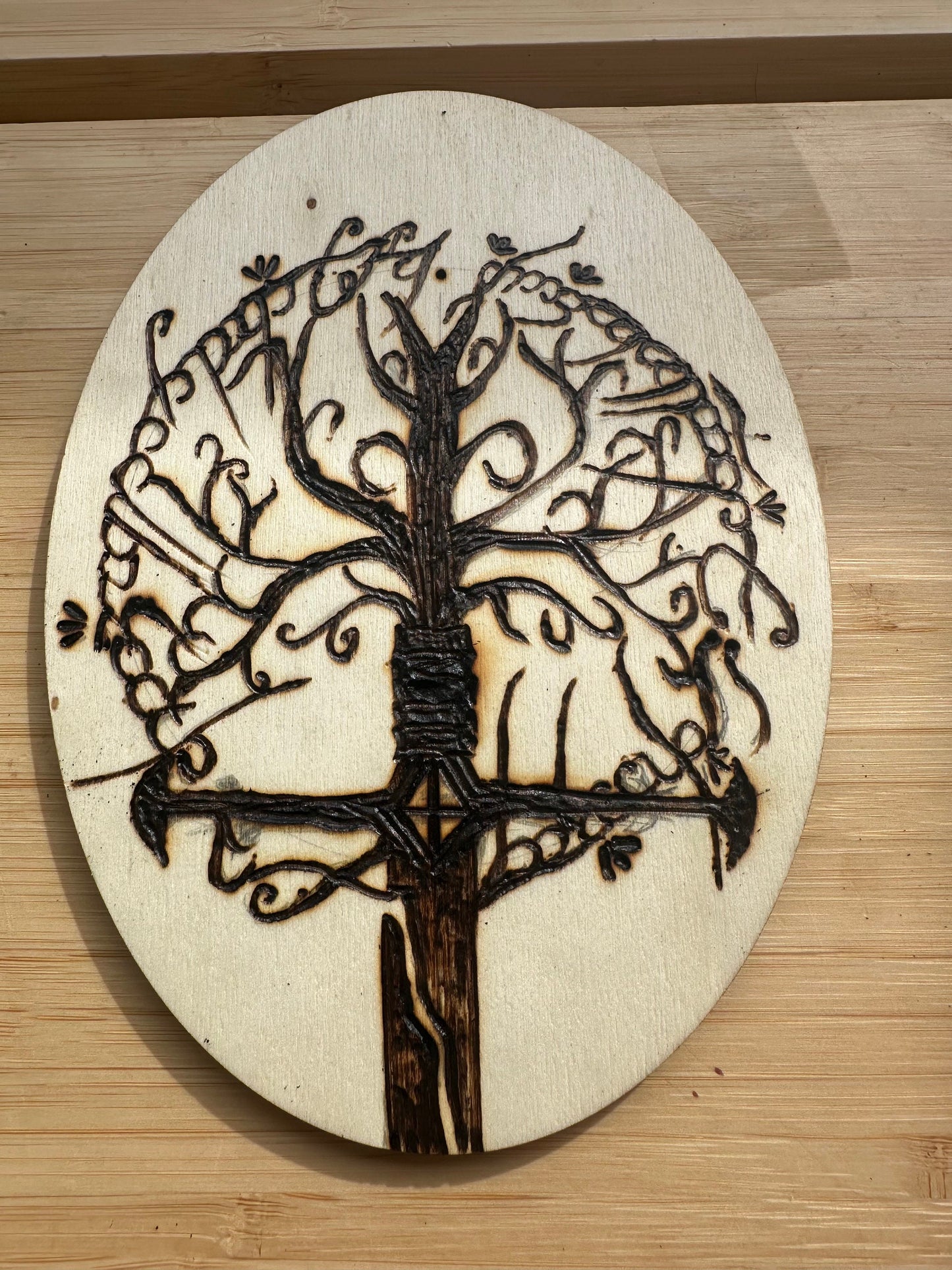 Lord of the Rings Pyrography Wall Art; J.R.R Tolkien Woodburning Artisanal Home Decor Handcrafted Rustic Bohemian Literature Book Art